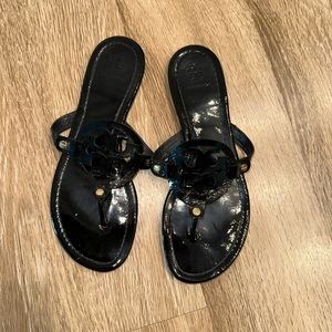 Tory Burch Black Patent Leather Miller Sandal